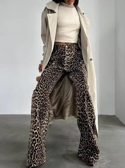 Leopard | Denim Straight Jeans